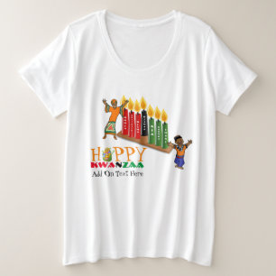  Happy KWANZAA 7 Beginselen Grote Maat T-shirt