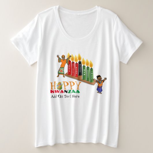 Happy KWANZAA 7 Beginselen Grote Maat T-shirt (Design voorkant)