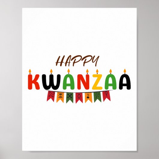 Happy Kwanzaa - 7 principes van Kwanzaa-T - shirts Poster (Voorkant)