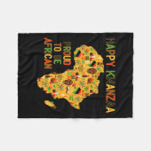 Happy Kwanzaa Africa Map 7 Principles Fleece Deken (Voorkant (Horizontaal))