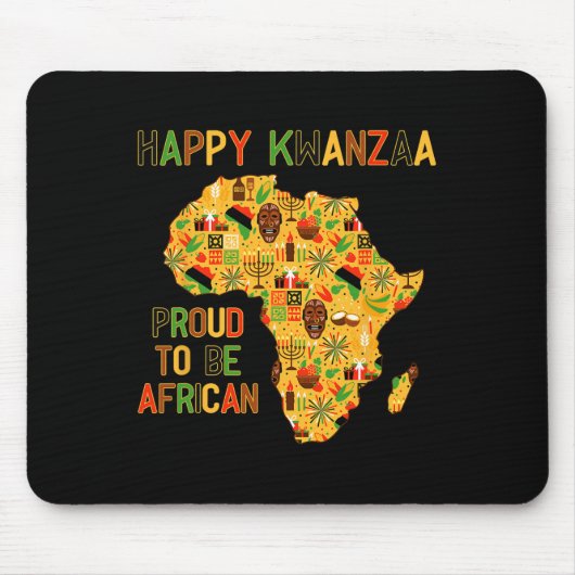 Happy Kwanzaa Africa Map 7 Principles Muismat (Voorkant)