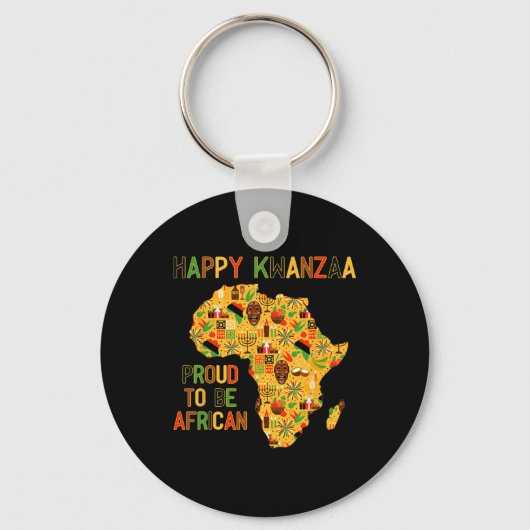 Happy Kwanzaa Africa Map 7 Principles Sleutelhanger (Voorkant)