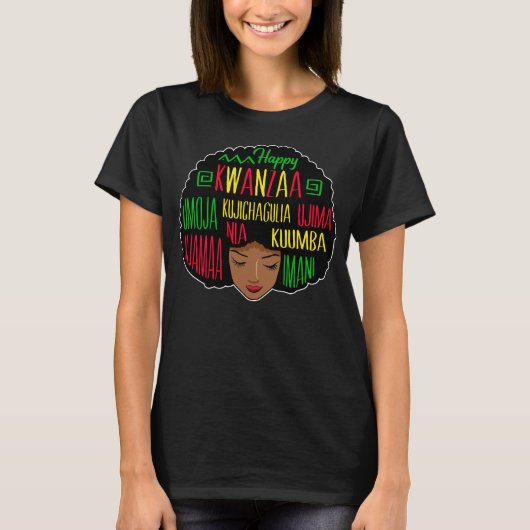 Happy Kwanzaa African Woman Celebration T-shirt (Voorkant)