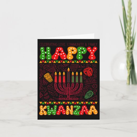 Happy Kwanzaa Afro-Amerikaanse vakantie 7 Seven Ca Kaart (Voorkant)