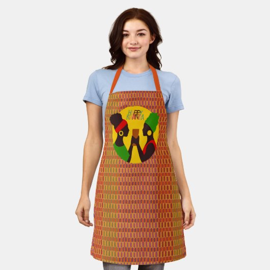 Happy Kwanzaa Apron Schort (Gedragen)