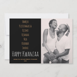 Happy Kwanzaa Black Brown White Principes Foto Feestdagenkaart