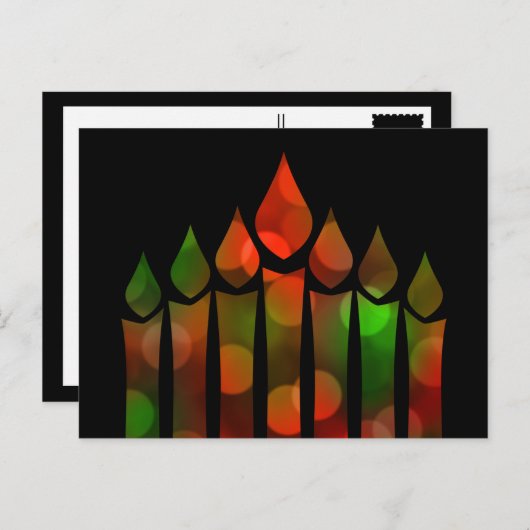 Happy Kwanzaa Bokeh Kinara Briefkaart (Voorkant / Achterkant)