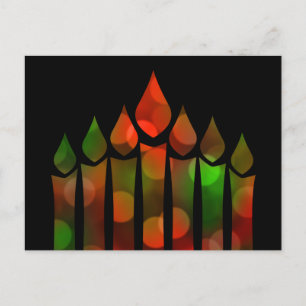 Happy Kwanzaa Bokeh Kinara Briefkaart