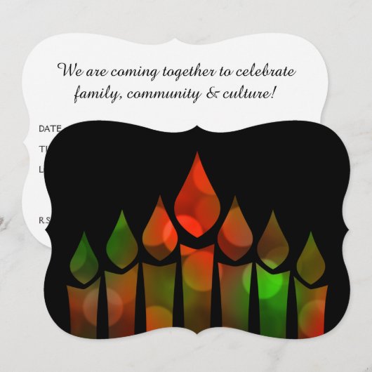 Happy Kwanzaa Bokeh Kinara Kaart (Voorkant / Achterkant)