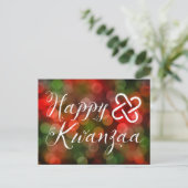 Happy Kwanzaa Bokeh Umoja Lights Briefkaart (Staand voorkant)