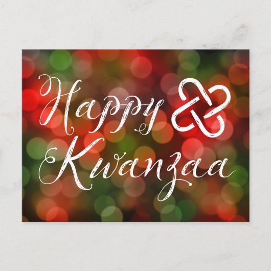 Happy Kwanzaa Bokeh Umoja Lights Briefkaart (Voorkant)
