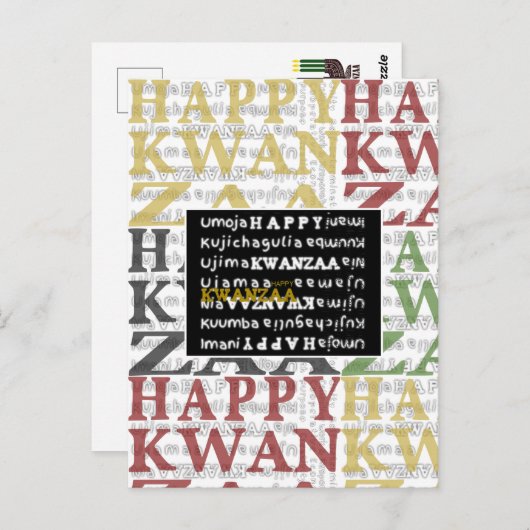 Happy Kwanzaa Briefkaart (Voorkant / Achterkant)