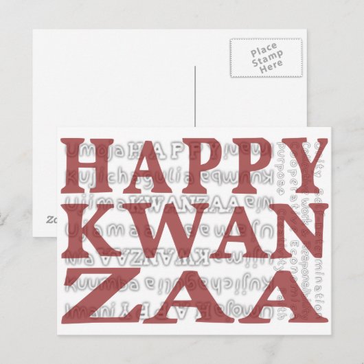 Happy Kwanzaa Briefkaart (Voorkant / Achterkant)