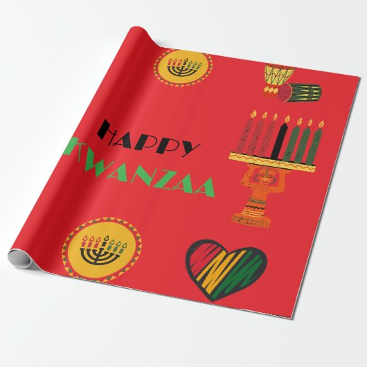 Happy Kwanzaa Cadeaupapier (Uitgerold)