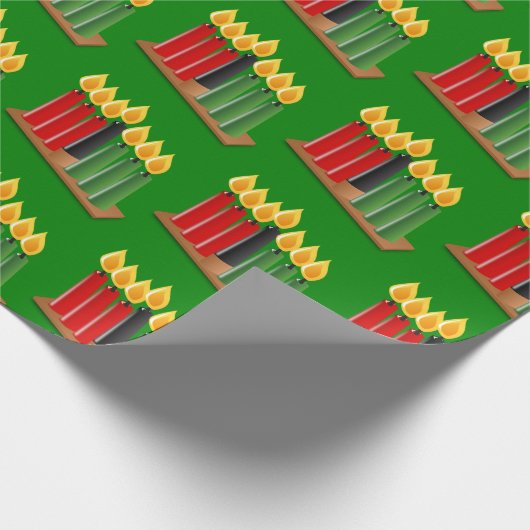 Happy Kwanzaa Candles Cadeaupapier (Hoek)