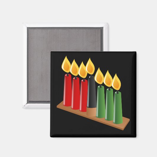 Happy Kwanzaa Candles Magneet (Voorkant / Achterkant)