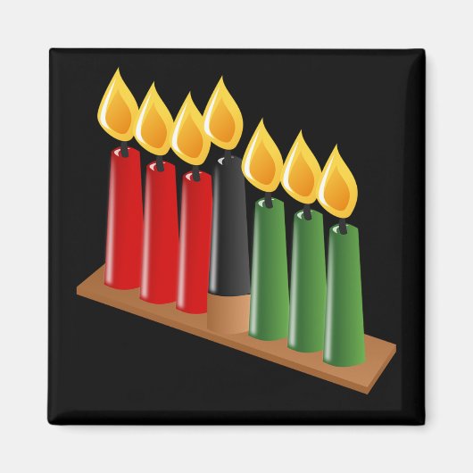 Happy Kwanzaa Candles Magneet (Voorkant)
