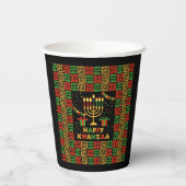 Happy Kwanzaa Candles Red Black Green Yellow Papieren Bekers (Achterkant)