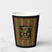 Happy Kwanzaa Candles Red Black Green Yellow Papieren Bekers (Voorkant)
