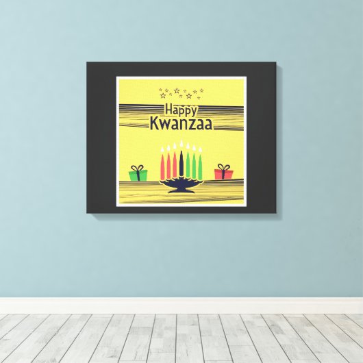 Happy Kwanzaa Canvas afdrukken (Insitu (Houten vloer))