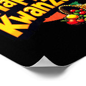 Happy Kwanzaa Christmas Afro-Amerikaans Happy Kwan Poster (Hoek)