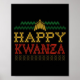 Happy Kwanzaa Christmas Black Heritage Holiday Man Poster