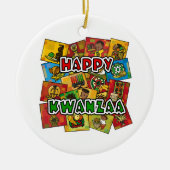 Happy Kwanzaa Collage Keramisch Ornament (Voorkant)