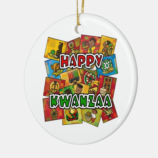 Happy Kwanzaa Collage Keramisch Ornament (Links)