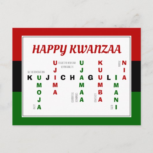 Happy Kwanzaa Crossword Feestdagenkaart (Voorkant)