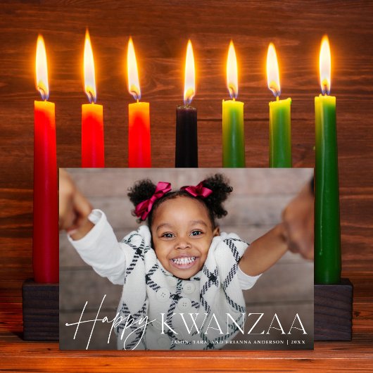 Happy Kwanzaa Elegant + Modern Holiday Fotokaart Feestdagenkaart