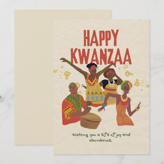 Happy Kwanzaa Feestdagenkaart (Voorkant / Achterkant)