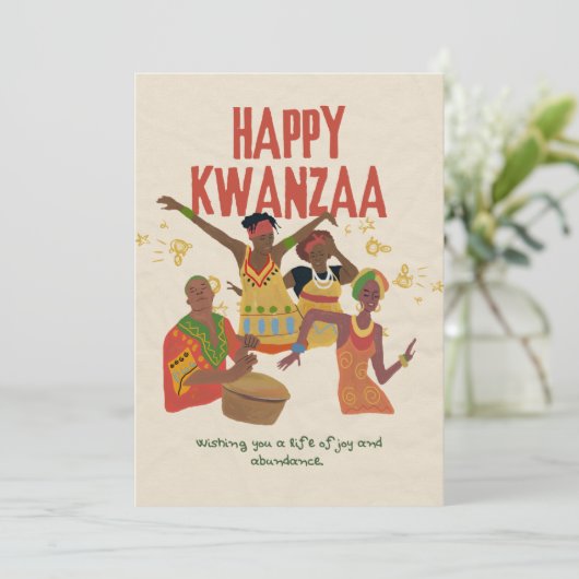 Happy Kwanzaa Feestdagenkaart (Staand voorkant)
