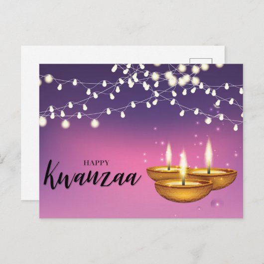 Happy Kwanzaa Feestdagenkaart (Voorkant / Achterkant)