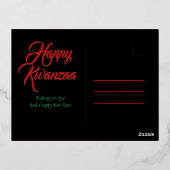 Happy Kwanzaa Folie Feestdagen Briefkaart (Achterkant)