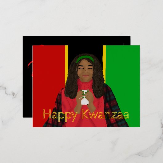 Happy Kwanzaa Folie Feestdagen Briefkaart (Voorkant / Achterkant)