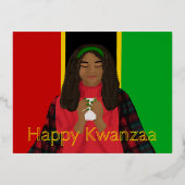Happy Kwanzaa Folie Feestdagen Briefkaart (Voorkant)