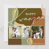 Happy Kwanzaa Foto 3 Collage Holiday Card Feestdagenkaart (Voorkant)