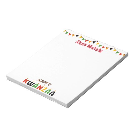 Happy Kwanzaa gepersonaliseerd Notitieblok (Linkerzijde)