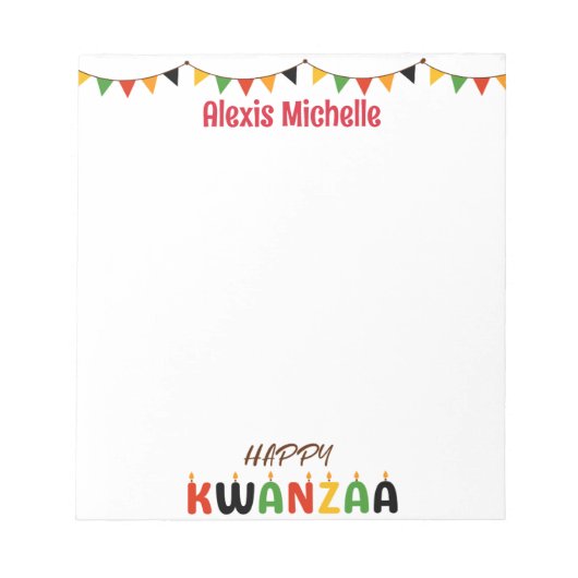 Happy Kwanzaa gepersonaliseerd Notitieblok (Voorkant)