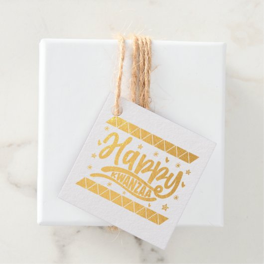 Happy Kwanzaa Gold Bedankjes Labels (Met doos)
