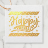 Happy Kwanzaa Gold Bedankjes Labels (Voorkant)