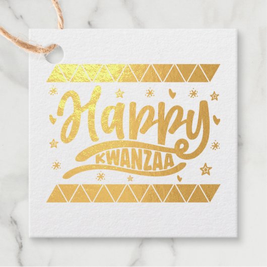Happy Kwanzaa Gold Bedankjes Labels (Voorkant)