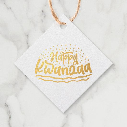 Happy Kwanzaa Gold Bedankjes Labels (Voorkant)