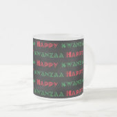 Happy Kwanzaa Greeting 2 Matglas Koffiemok (Voorkant rechts)