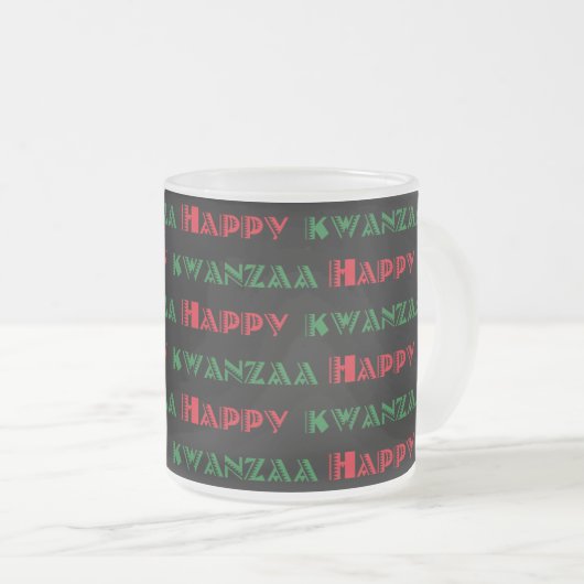 Happy Kwanzaa Greeting 2 Matglas Koffiemok (Voorkant rechts)