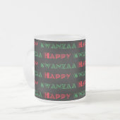 Happy Kwanzaa Greeting 2 Matglas Koffiemok (Voorkant links)