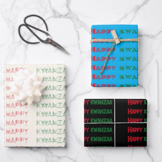 Happy Kwanzaa Greetings Inpakpapier Vel (Voorkant)