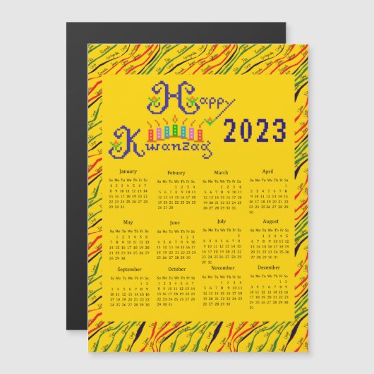 Happy Kwanzaa Hand Calendar (Voorkant / Achterkant)