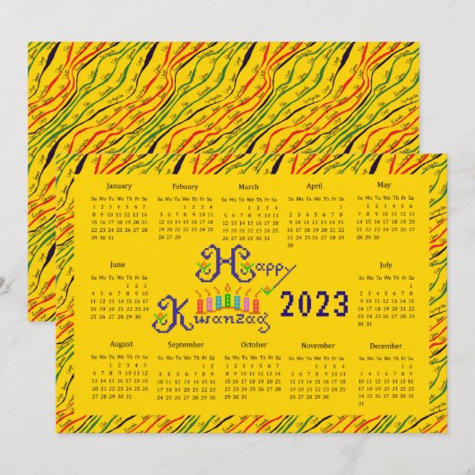 Happy Kwanzaa Hand Calendar Kaart (Voorkant / Achterkant)