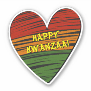 Happy Kwanzaa Juneteenth Jouw tekst Heart Sticker